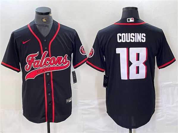 Men's Atlanta Falcons #18 Kirk Cousins Black With Patch Cool Base Baseball Stitched Jersey,We sell and wholesale Men's Atlanta Falcons #18 Kirk Cousins Black With Patch Cool Base Baseball Stitched Jersey on line form chian!